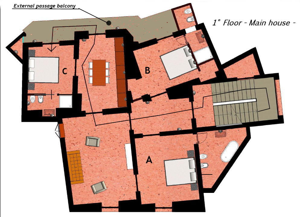 Plan de la maison principale